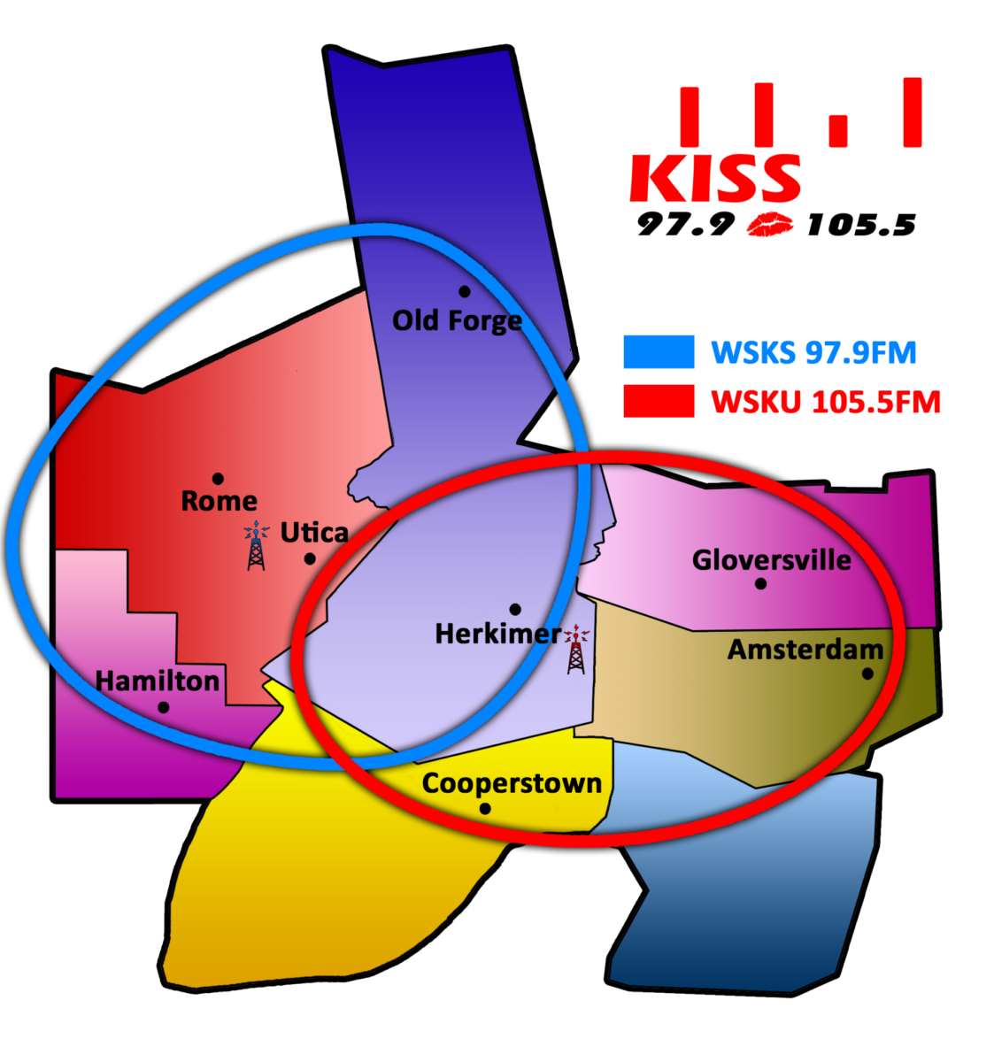 KISS-FM Coverage Map